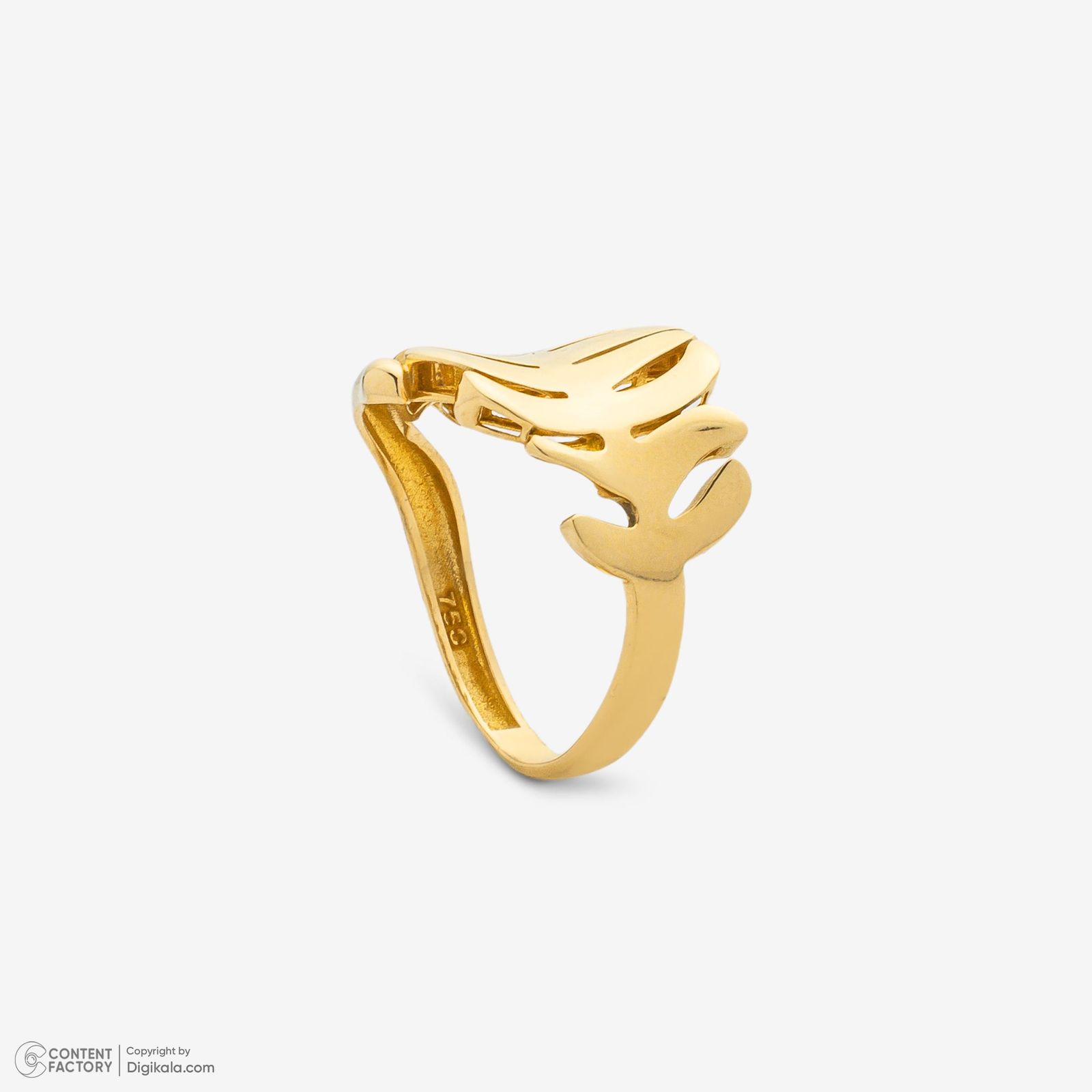 انگشتر طلا 18 عیار زنانه گلدم مدل R348004 سایز 54 -  - 5