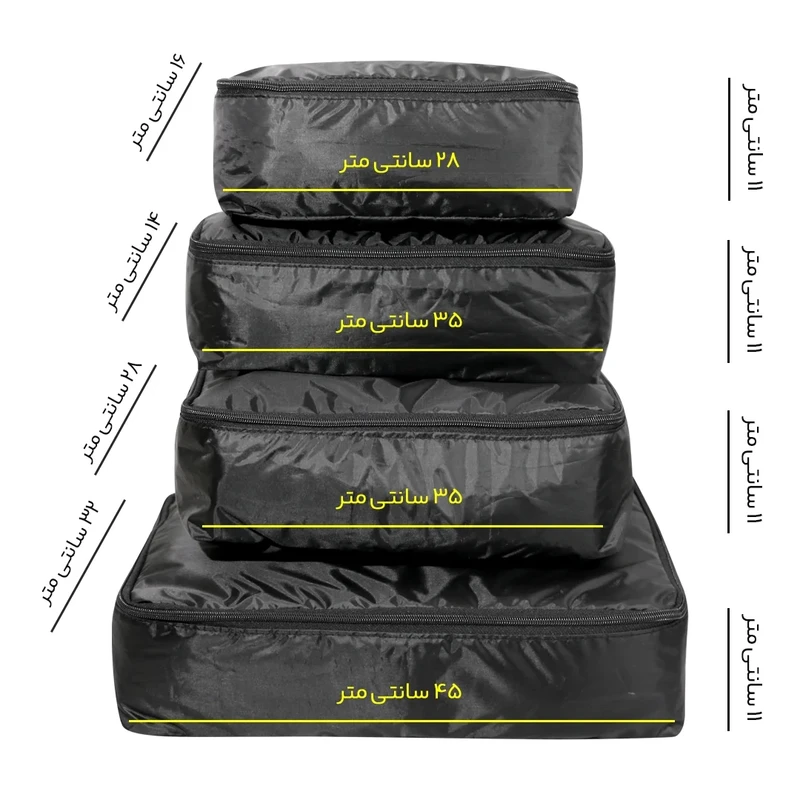 عکس شماره 2 : نظم دهنده ساک و چمدان مایسا مدل my-4041-plus مجموعه 4 عددی