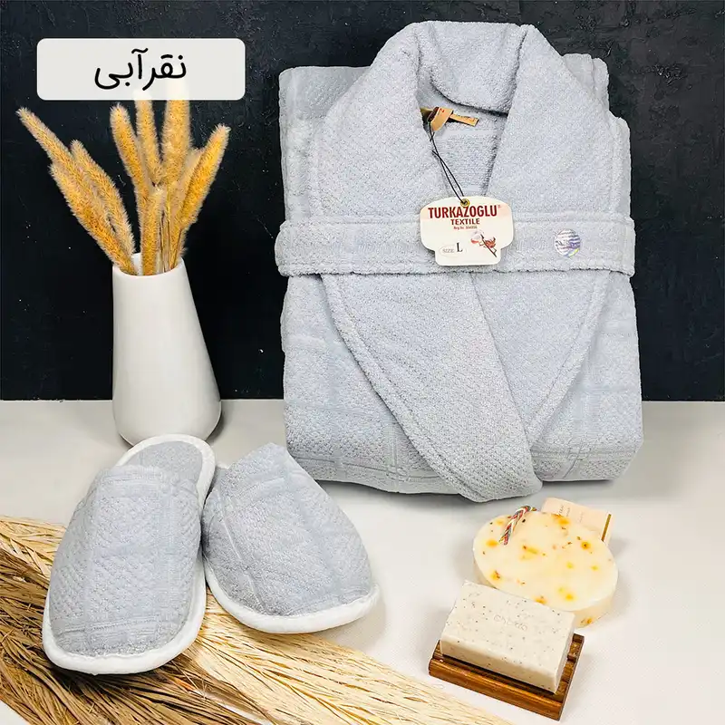 سرویس حوله پالتویی 2 تکه ترک آز طرح مارتا