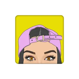 زیرلیوانی طرح دختر و کلاه مینیمال کد 2849463