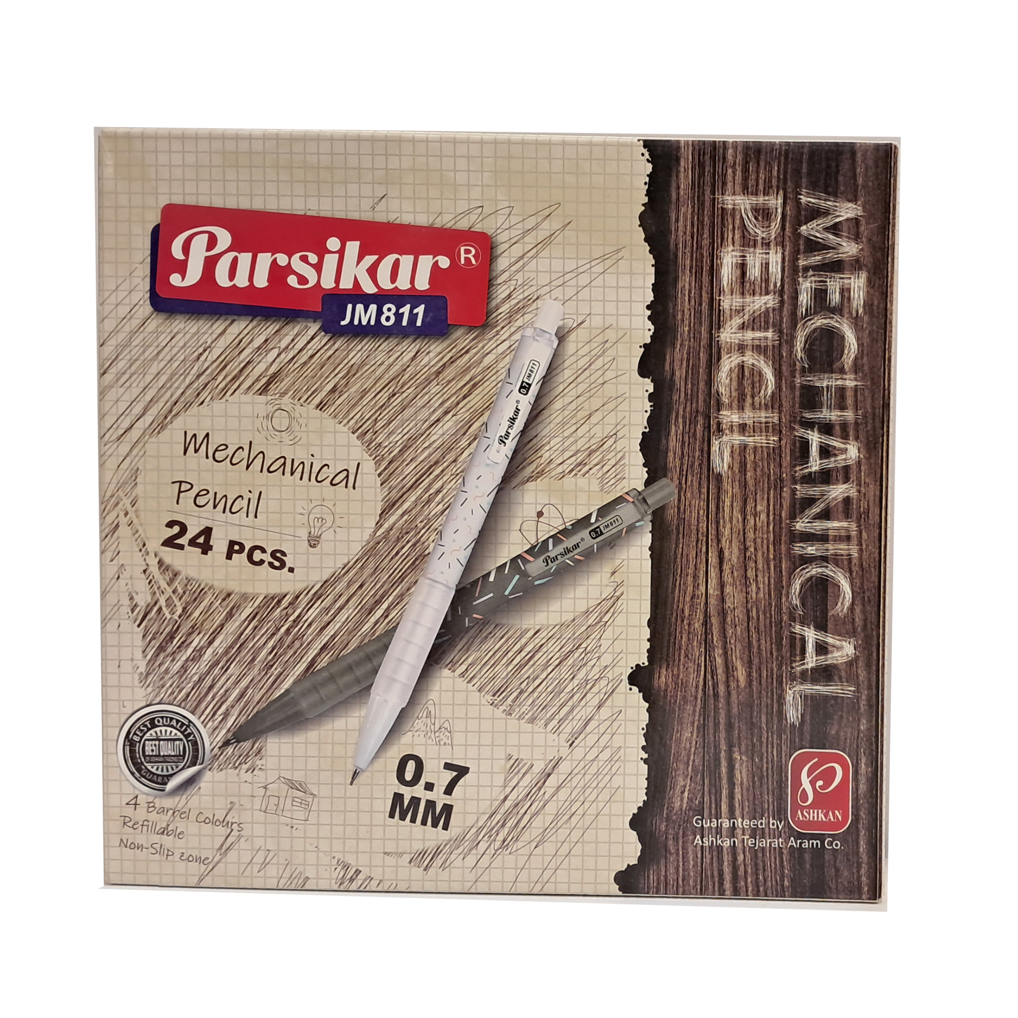 مداد نوکی 0.7 میلیمتری پارسیکار مدل JM811 بسته 24 عددی