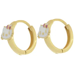 گوشواره حلقه‌ای طلا 18 عیار دخترانه طلای مستجابی مدل کیتی کد 25963