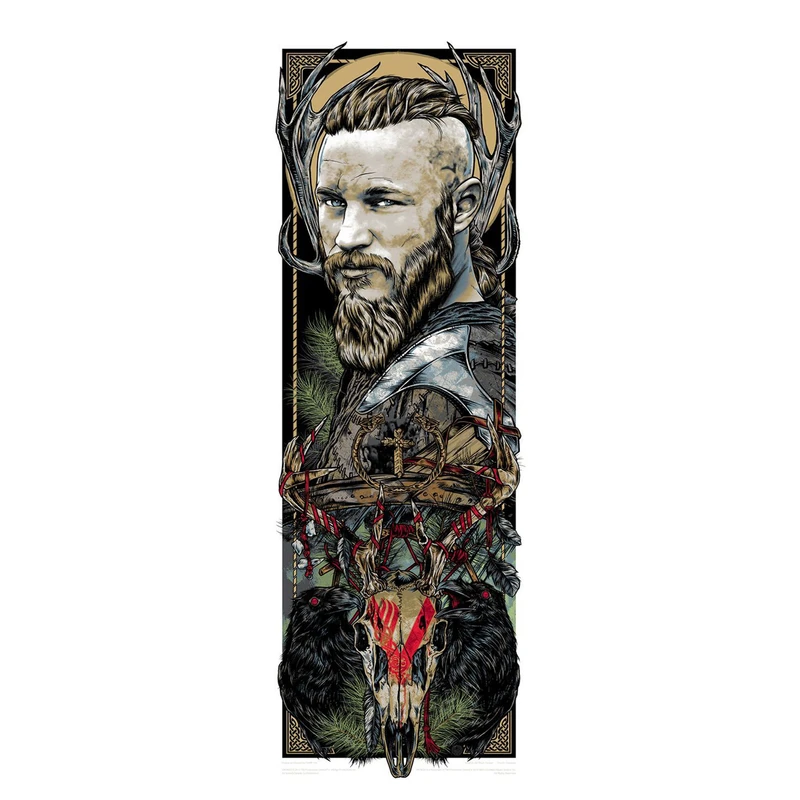  استیکر لپ تاپ و موبایل مدل سریال طرح وایکینگ ها رگنار Vikings Ragnar کد 3556