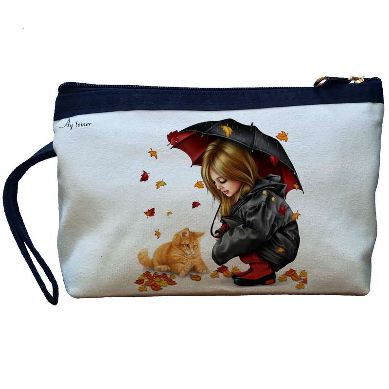 کیف لوازم آرایش زنانه آی تمر مدل دختر پاییزی کد 236