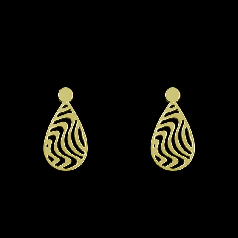 گوشواره طلا 18 عیار زنانه مدوپد مدل هندسی کد GA1-13930