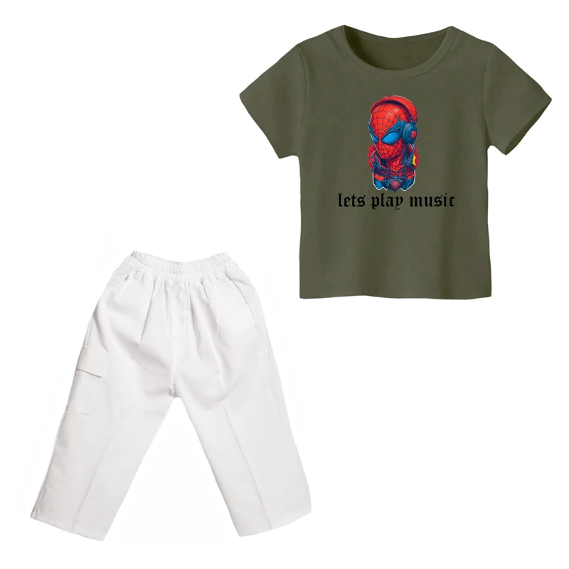 ست تی شرت و شلوارک پسرانه مدل مرد عنکبوتی کد 32