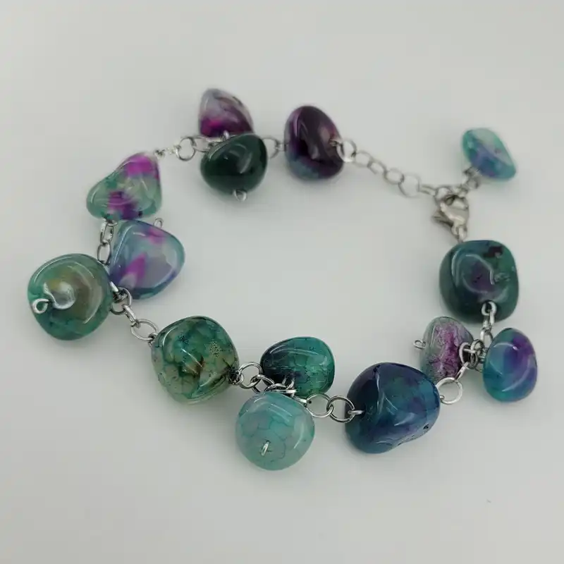 دستبند زنانه مدل سنگ کوارتز بافت کد 0086