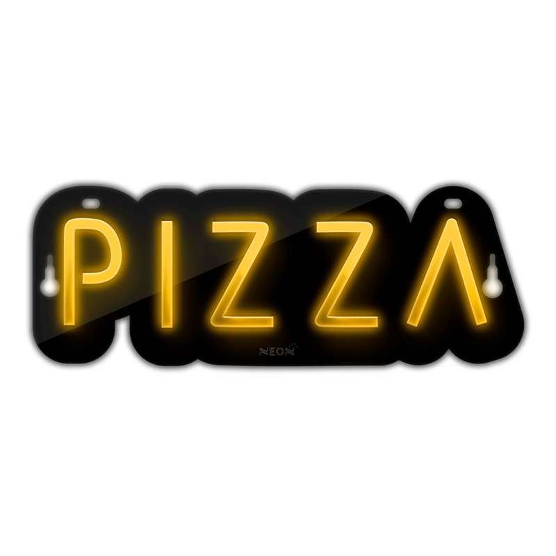 چراغ دیواری نئون دیزاین مدل Pizza-Text-BL_YL