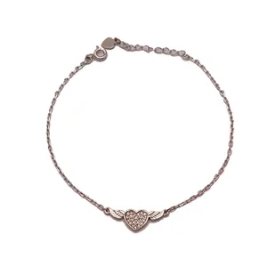 دستبند نقره طرح قلب مدل N87153