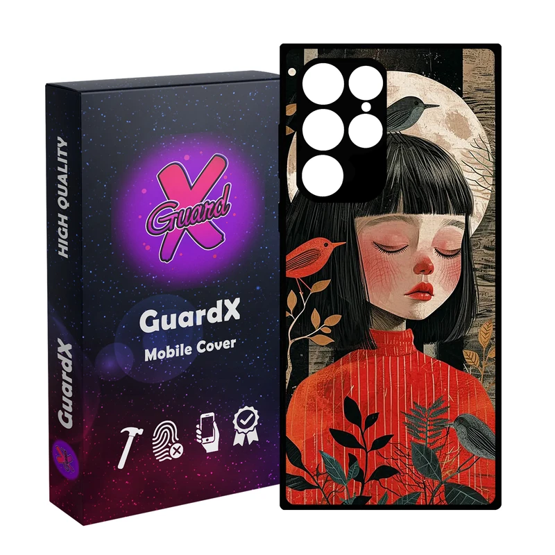 کاور گارد ایکس طرح Girl مدل  Glass10784 مناسب برای گوشی موبایل سامسونگ Galaxy S23 Ultra