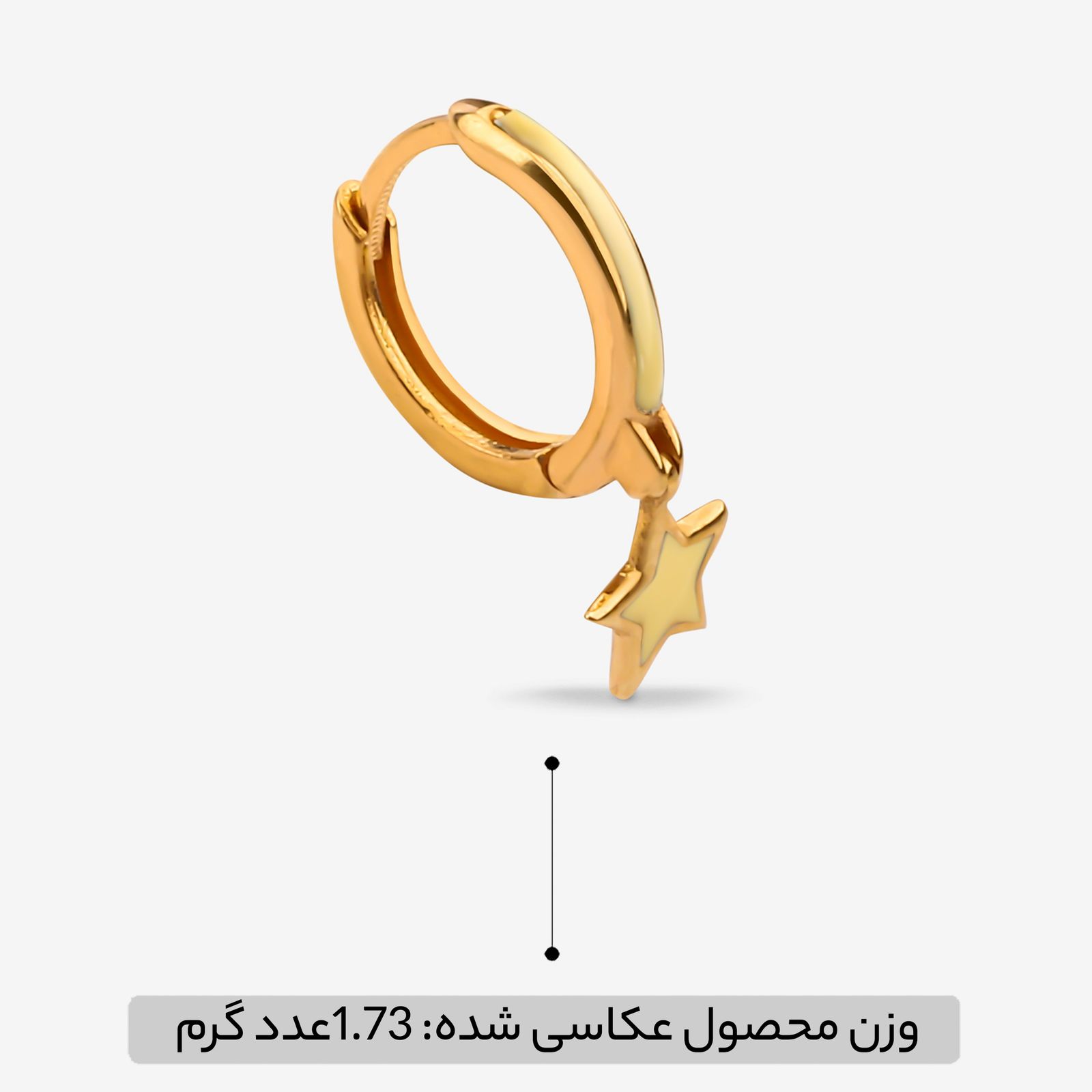گوشواره حلقه‌ای طلا کم اجرت  18 عیار زنانه گلدم مدل E244024 -  - 6