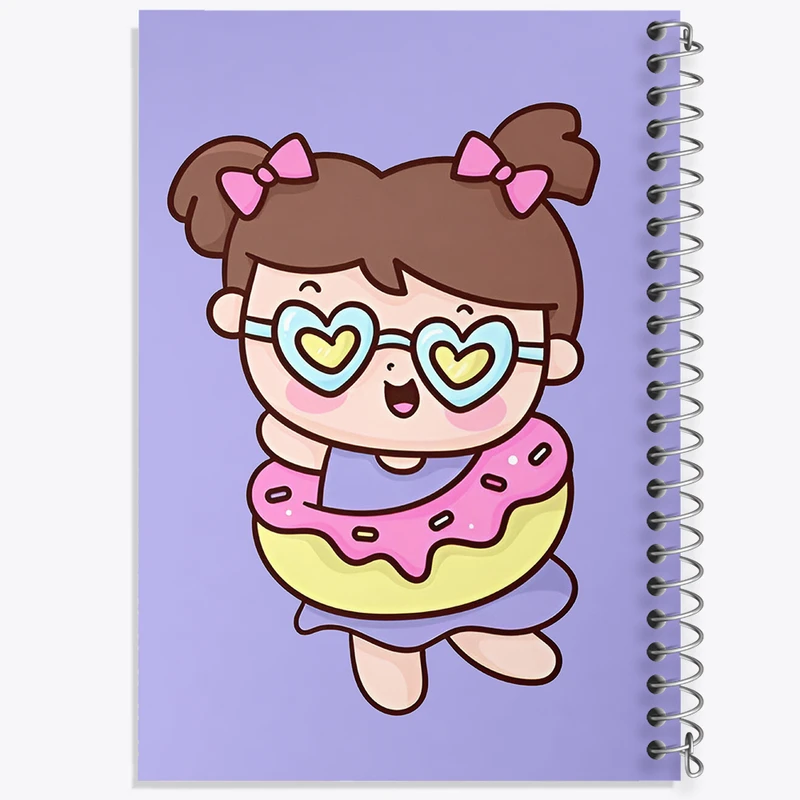 دفتر مشق 100 برگ خندالو طرح دخترانه کیوت کد N4152