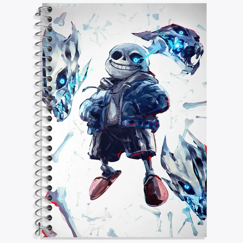 دفتر زبان 50 برگ خندالو مدل دو خط طرح بازی آندرتیل (Undertale) کد 31746