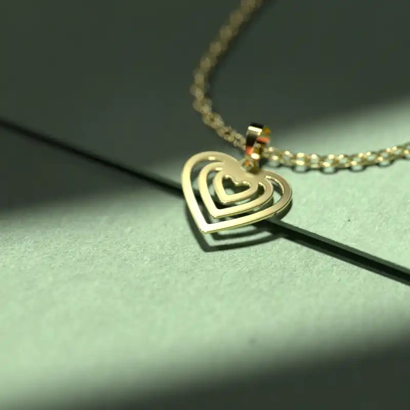 گردنبند طلا 18 عیار زنانه مدوپد مدل طرح قلب کد KK1096