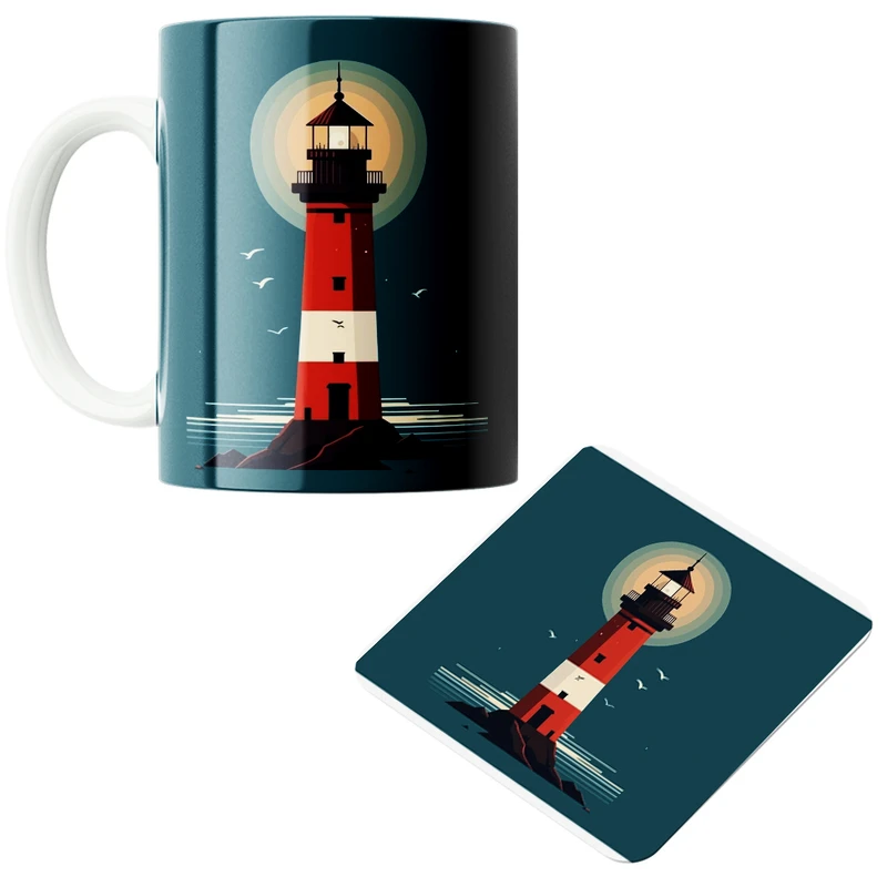 ماگ پاد آفرین مدل منظره کد z400 به همراه زیر لیوانی