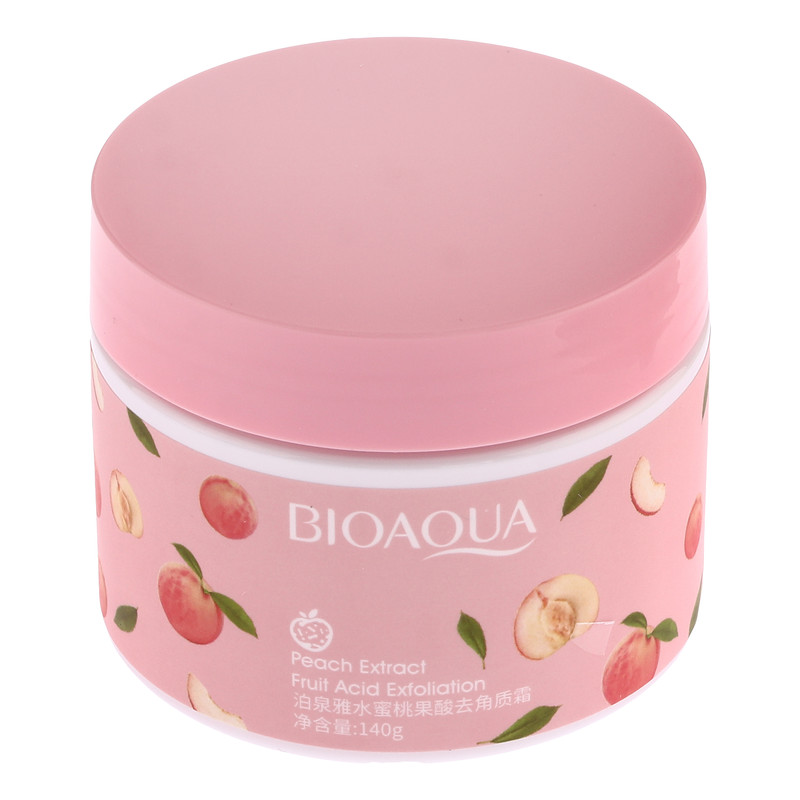 کرم لایه‌بردار صورت و بدن بی آکوا مدل Peach مناسب برای انواع پوست وزن 140 گرم