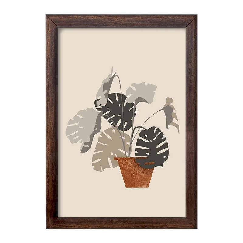 تابلو خندالو طرح گلدان برگ انجیری کد F2913