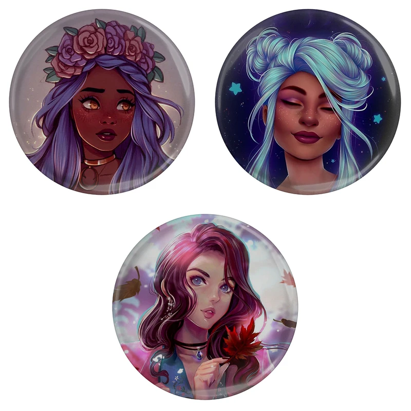 پیکسل مدل S3-27طرح دختر کارتونی مجموعه 3 عددی