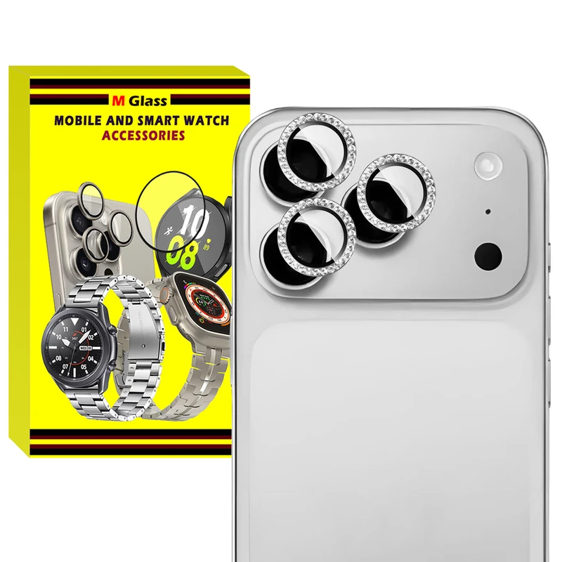 محافظ لنز دوربین فلزی ام‌گلس مدل RNG Diamond MG مناسب برای گوشی موبایل اپل iPhone 17 Pro Max