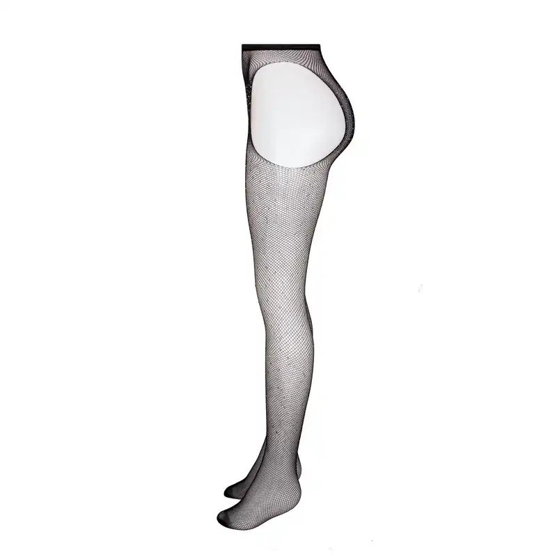 جوراب شلواری زنانه مدل نگین دار فاق باز