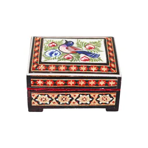 جا سکه ای خاتم کاری مدل لولادار طرح گل و مرغ برجسته کد 7p6RGB1f2LQ