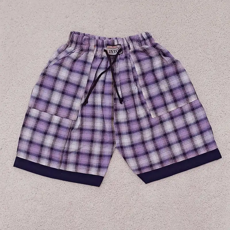 شلوارک بچگانه طرح چهارخانه کد B77