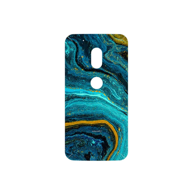 برچسب پوششی ماهوت مدل Turquoise marblewith golden streaks مناسب برای گوشی موبایل موتورولا Moto G4 Play