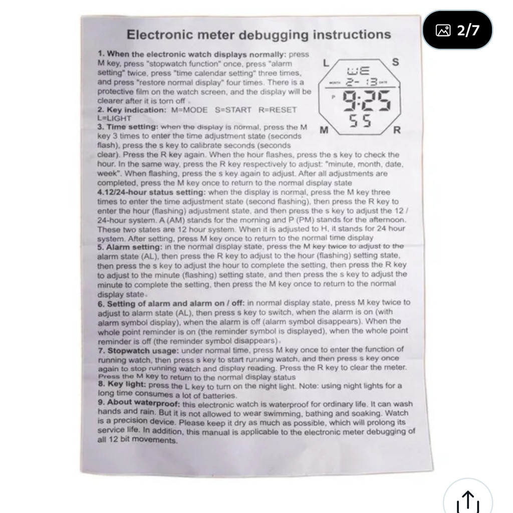 ساعت مچی دیجیتال مدل تک زمانه کرنوگراف کد 1