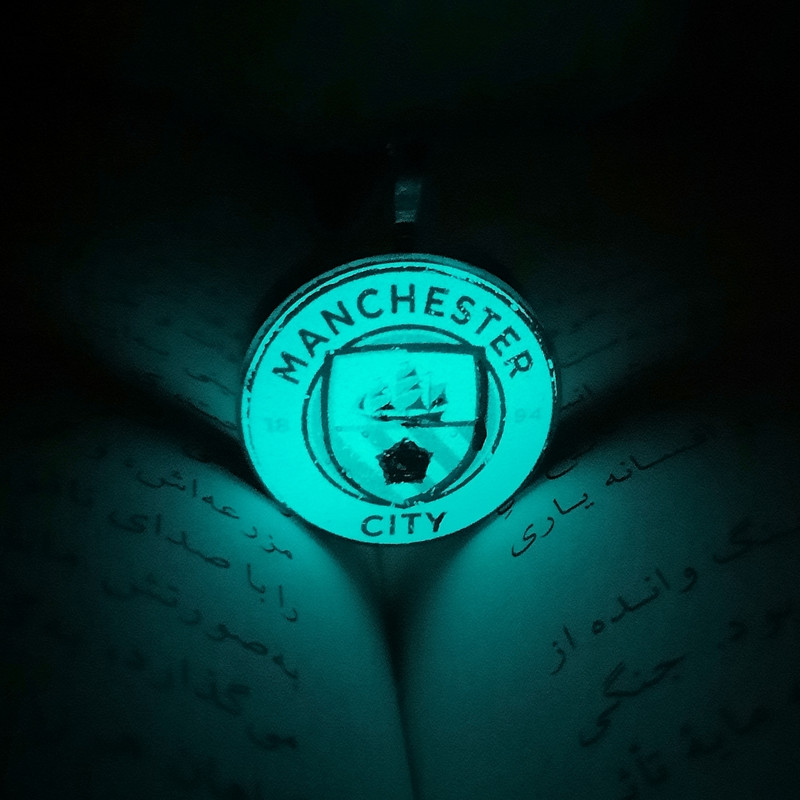 گردنبند مردانه مدل منچستر سیتی شبتاب استیل