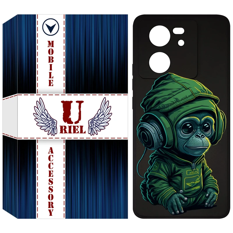 کاور یوریل قاب مدل KSH کد 45 طرح میمون سبز مناسب برای گوشی موبایل شیائومی 13T / 13T Pro / Redmi K60 Ultra