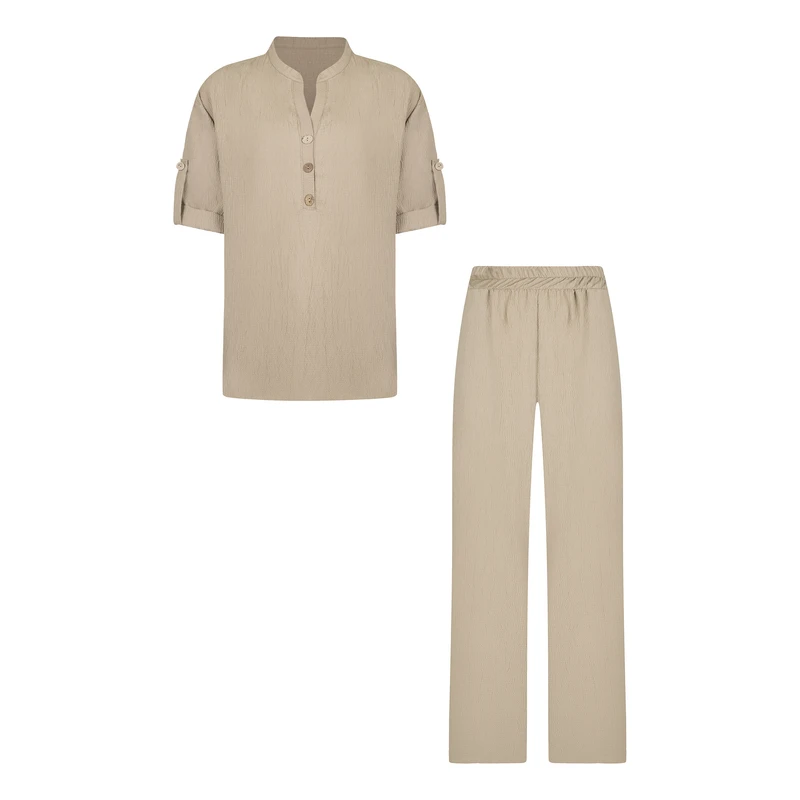 عکس شماره 9 : مانتو و شلوار زنانه مدل چوبی کد blsf107