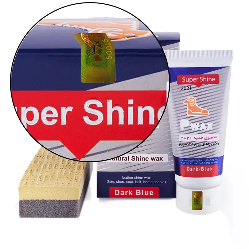 واکس براق کننده کفش پی واکس مدل x7 رنگ سورمه ای به همراه اسفنج