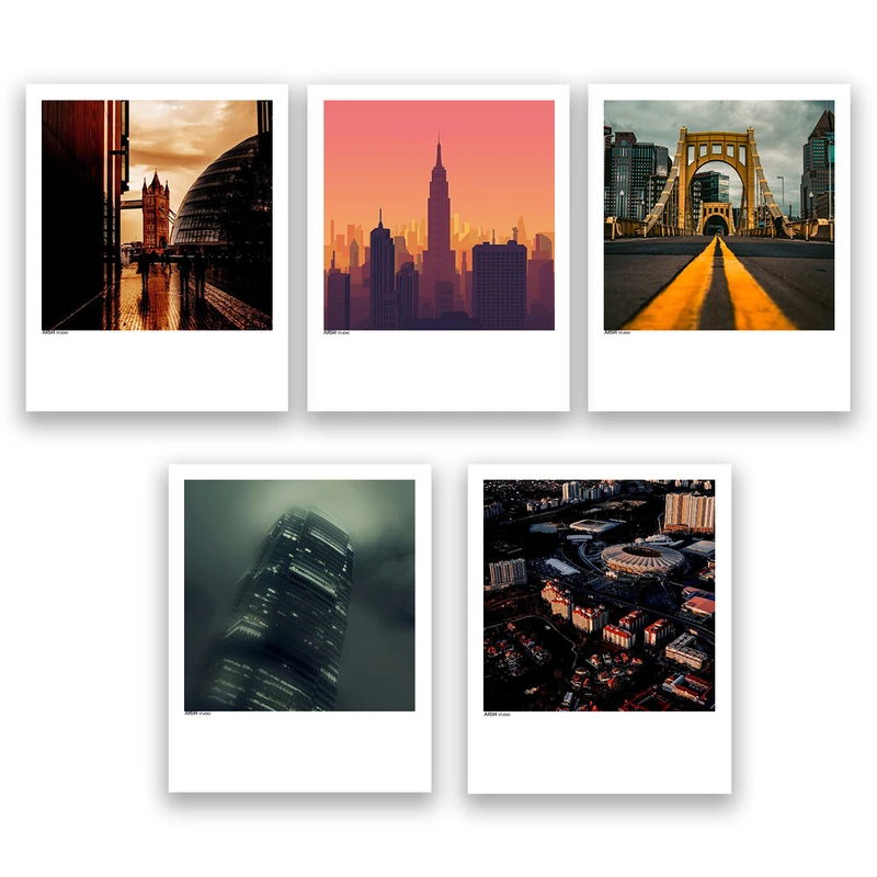 آویز تزیینی عرش مدل فانتزی منظره شهر کد Asa180 مجموعه پنچ عددی