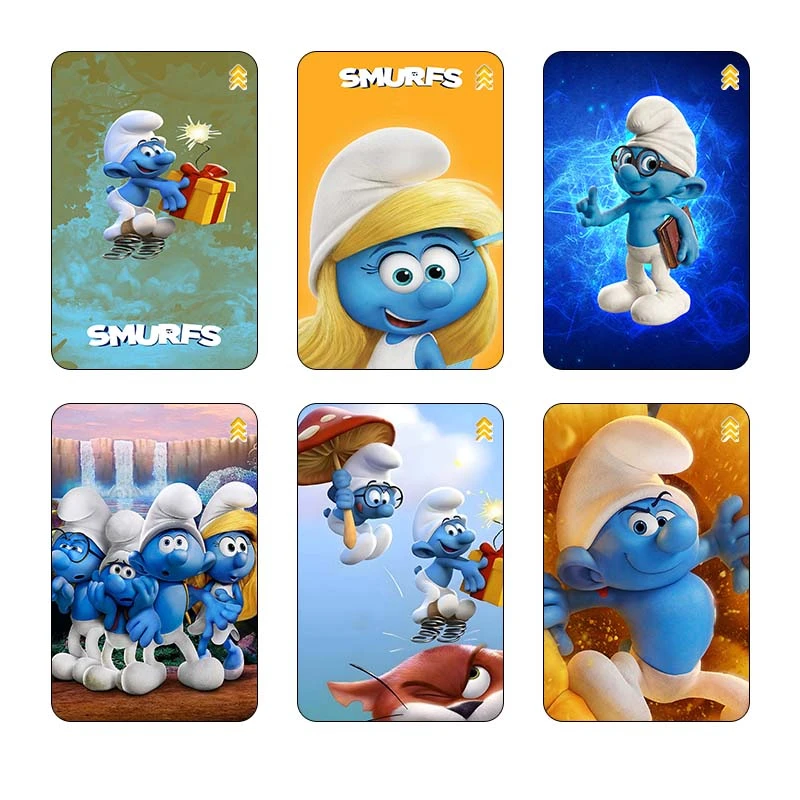 استیکر کارت مدل سام نگار طرح اسمورف‌ها Smurfs کد SP1299 مجموعه 6 عددی