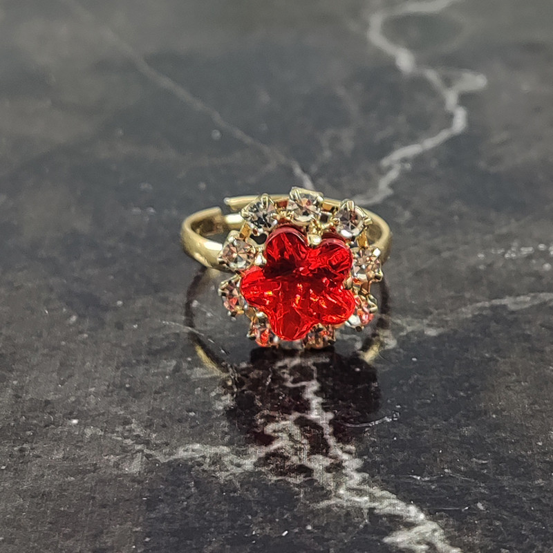 انگشتر دخترانه سلین کالا مدل یاقوت طرح گل کد 9 انگشتر دخترانه سلین کالا مدل یاقوت طرح گل کد 9