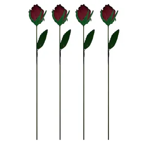 گل مصنوعی مدل غنچه رز هلندی مجموعه 4 عددی