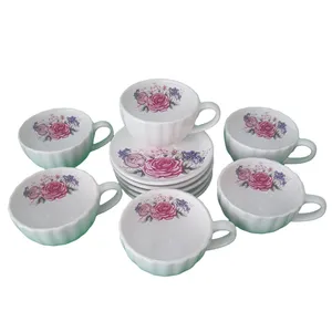 ست فنجان و نعلبکی 12 پارچه مدل roz2
