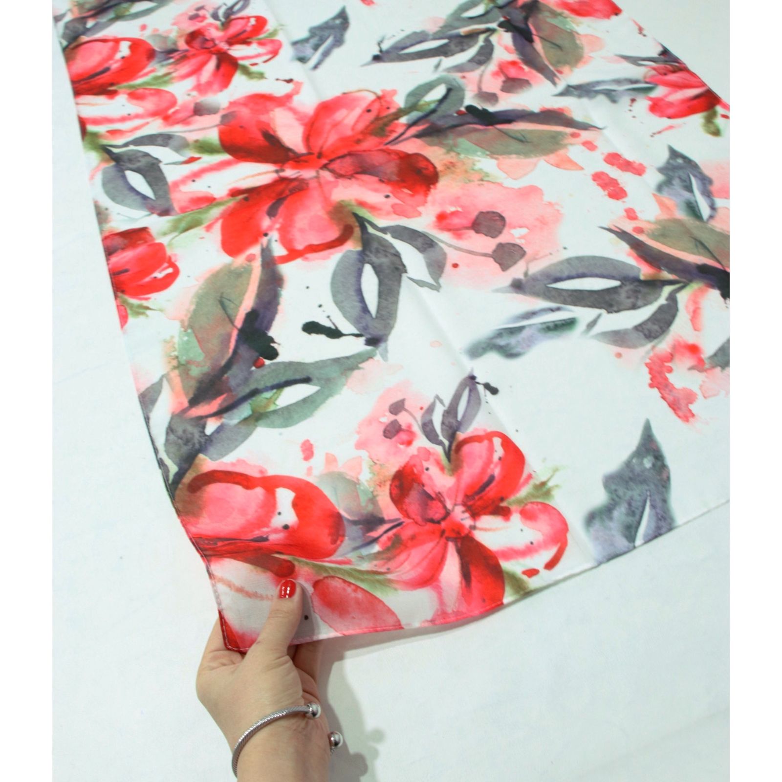 شال زنانه مدل نخی مزونی طرح بهار کد 2355 - - 18