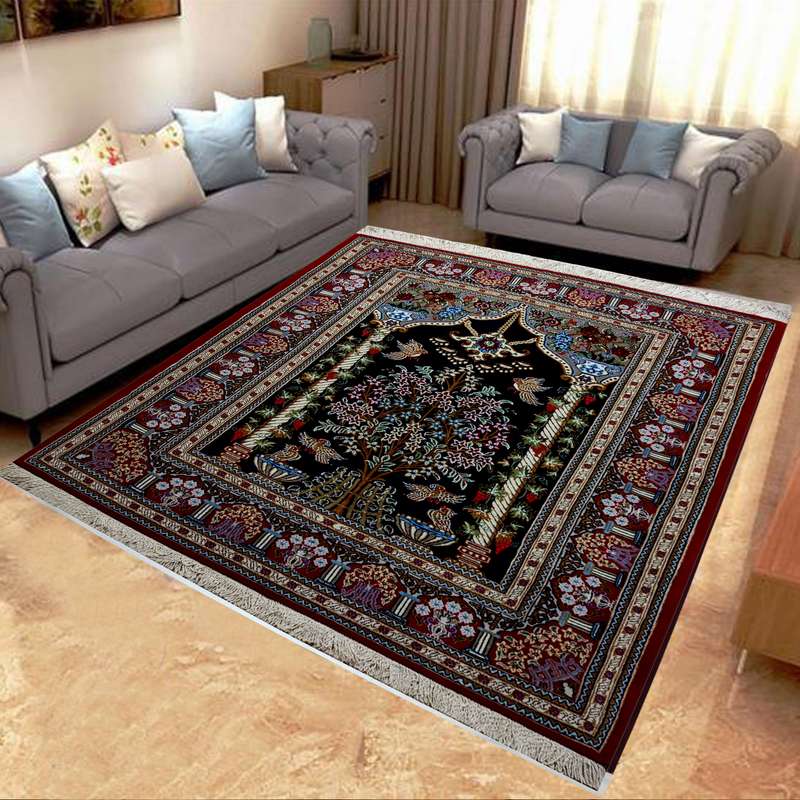 فرش دستباف یک و نیم متری طرح باغ و بوستان مدل AA