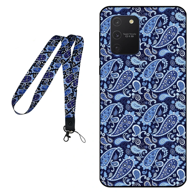 کاور مگافون طرح بته جقه مدل 0026 مناسب برای گوشی موبایل سامسونگ Galaxy S10 Lite به همراه بند گردنی