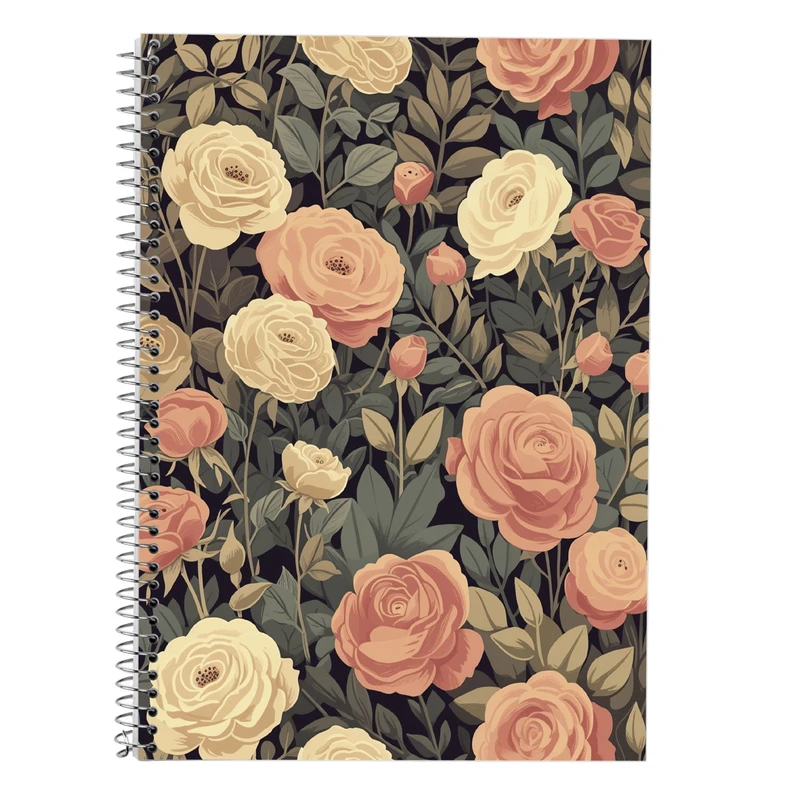 دفتر زبان 50 برگ مدوپد مدل دو خط طرح گل کد DF13297