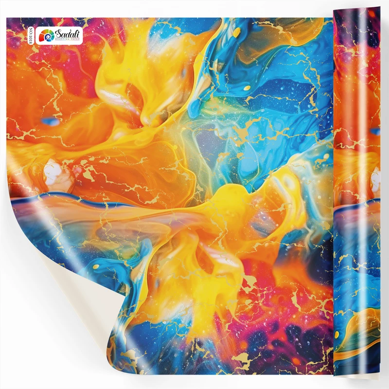 کاغذ کادو صدفی طرح آبرنگی سایز 100*70 سانتی متر بسته 2 عددی