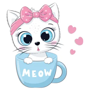 استیکر دیواری کودک جیک جیک مدل پیشی کوچولو کد T38