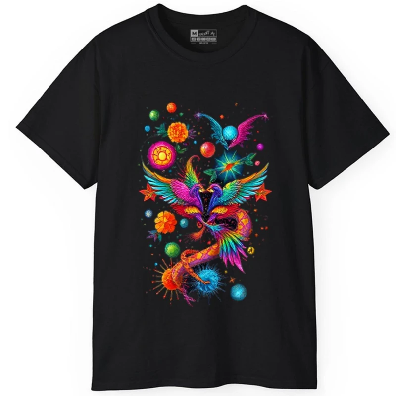 تی‌شرت آستین کوتاه مردانه پاد آفرین مدل مار اژدها کد 1840