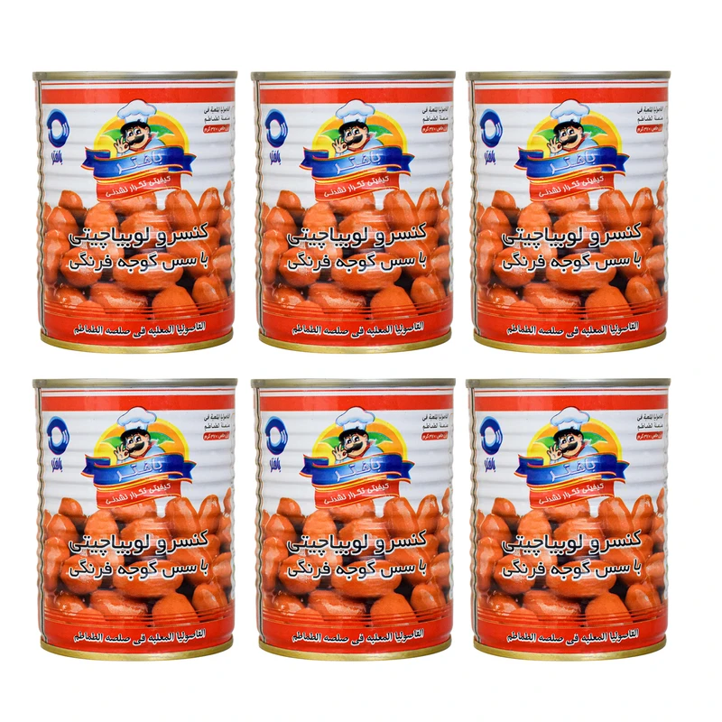 کنسرو لوبیاچیتی باختر - 370 گرم بسته 6 عددی 