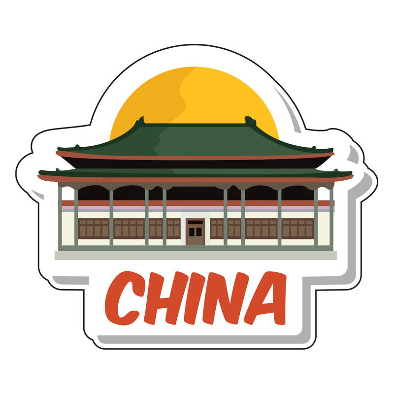 برچسب لپ تاپ پویا مارکت طرح معبد چین کد 1357