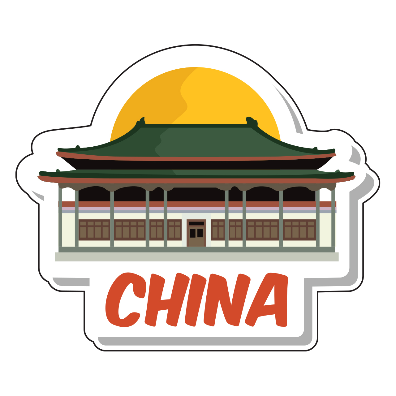 برچسب لپ تاپ پویا مارکت طرح معبد چین کد 1357