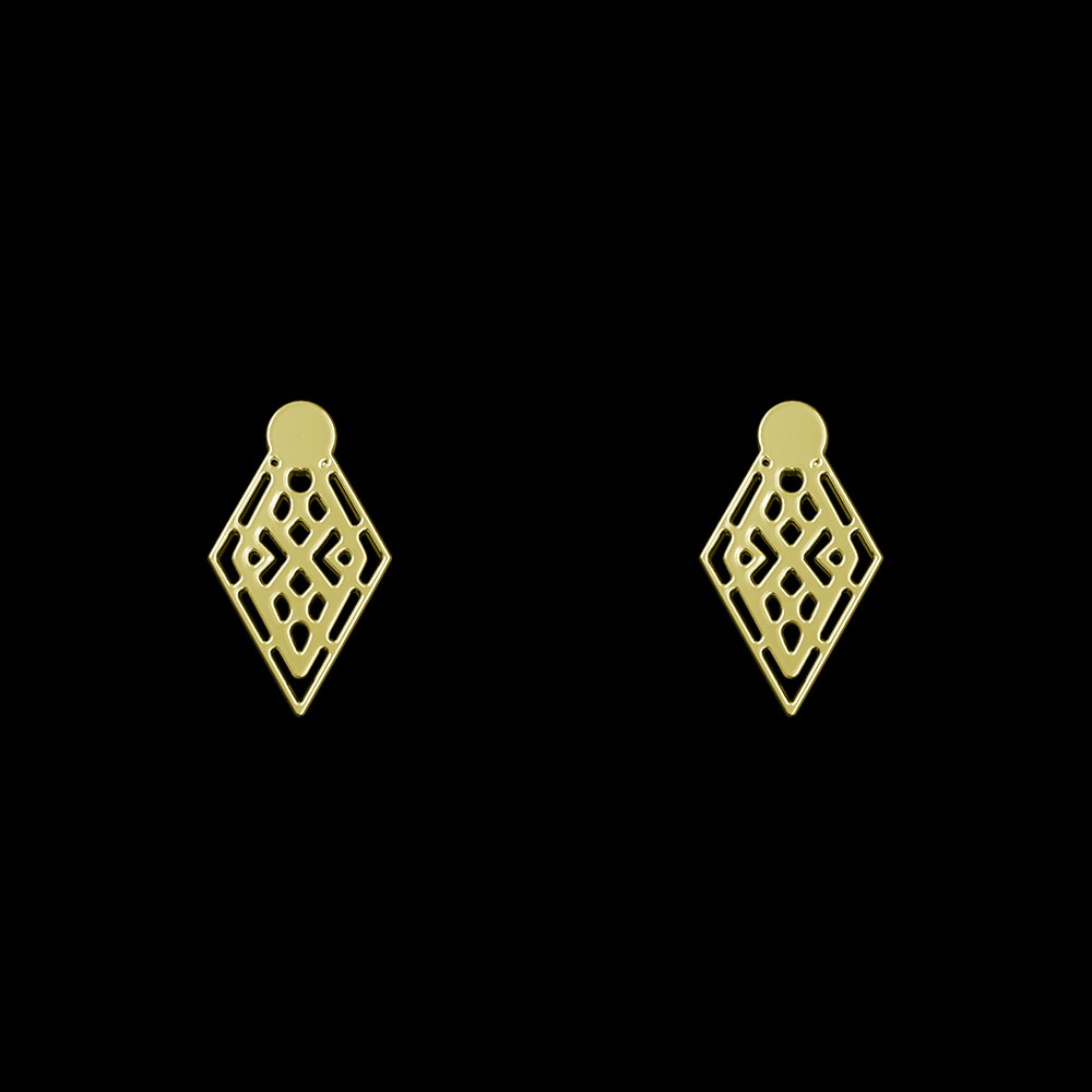 گوشواره طلا 18 عیار زنانه مدوپد مدل هندسی کد GA1-10430