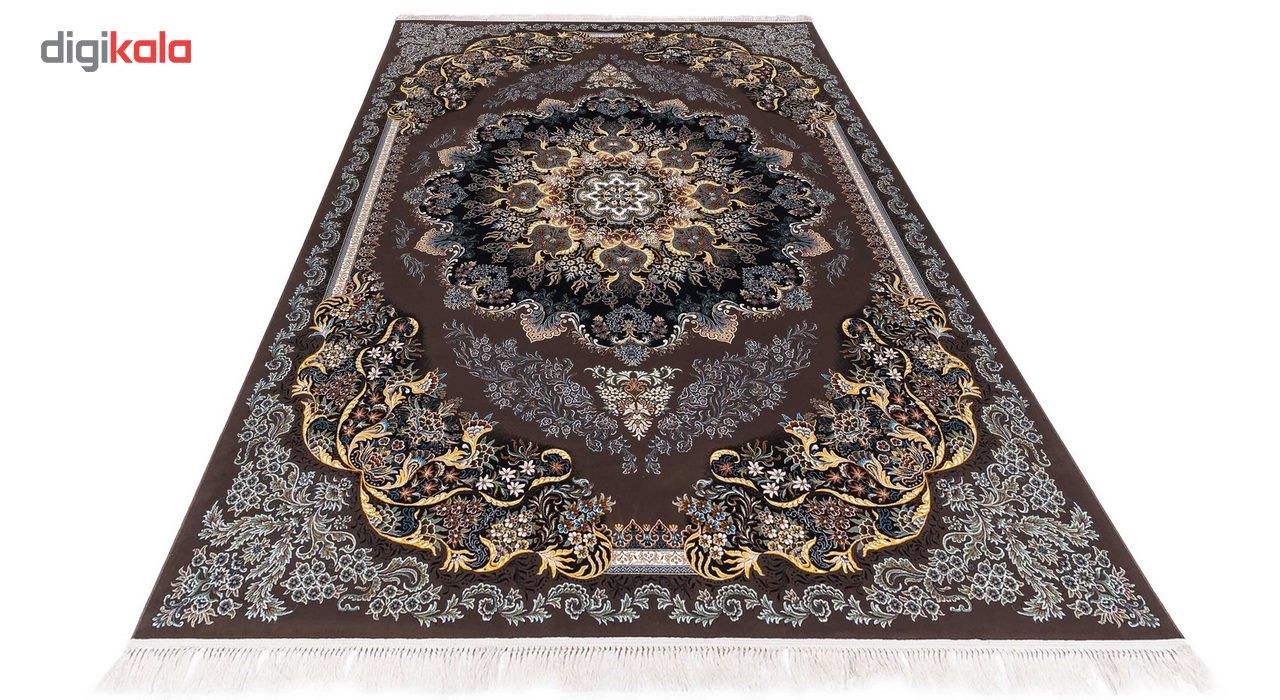 فرش ماشینی آدینا طرح گیسو زمینه گردویی main 1 2