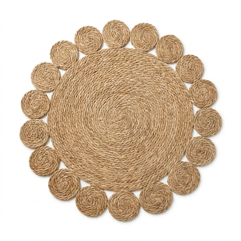 رومیزی مدل حصیری کد 36704 سایز 120x120 سانتی‌متر